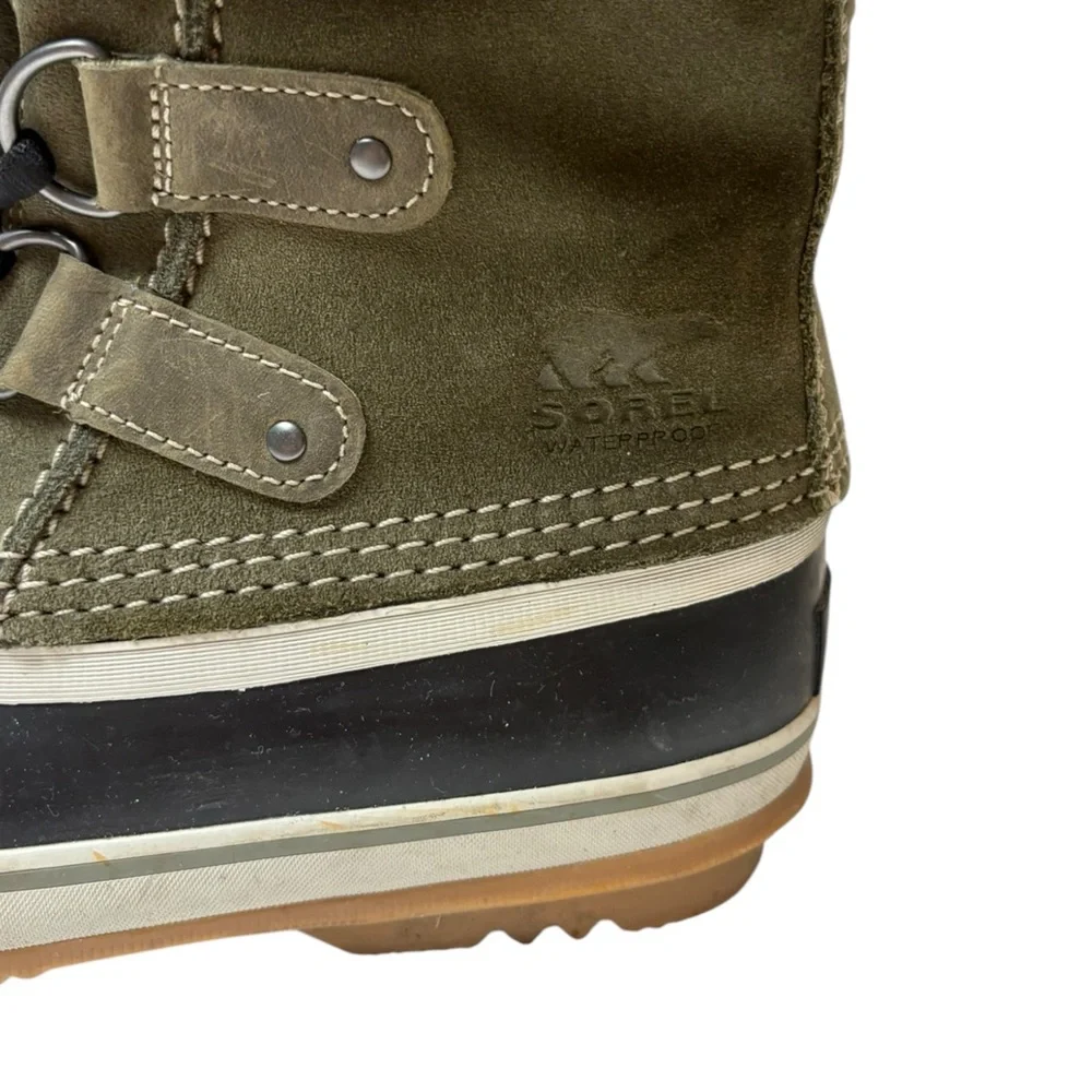 Sorel‎ Joan of Artic Tall Snow Boot Nori Olive Green Winter Waterproof Fur Suede